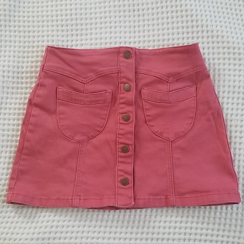 Coral Denim mini skirt